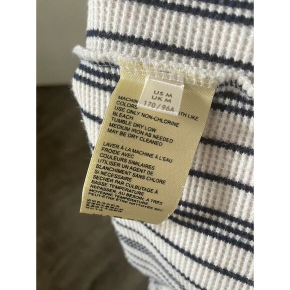 Maeve Anthropologie Eliza Henley Babydoll Tunic Size Medium white Black Striped - Picture 7 of 11